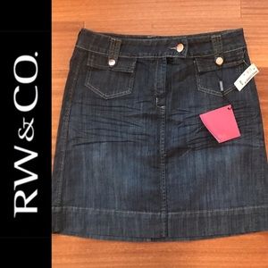 NWT!! RW & Co DENIM SKIRT SZ 8